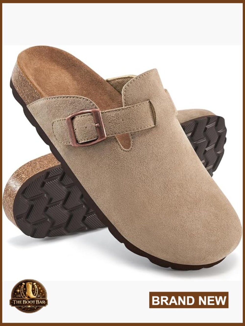 Suede Clogs for Women Comfort Mules Cork Footbed Potato Shoes Slip On Casual